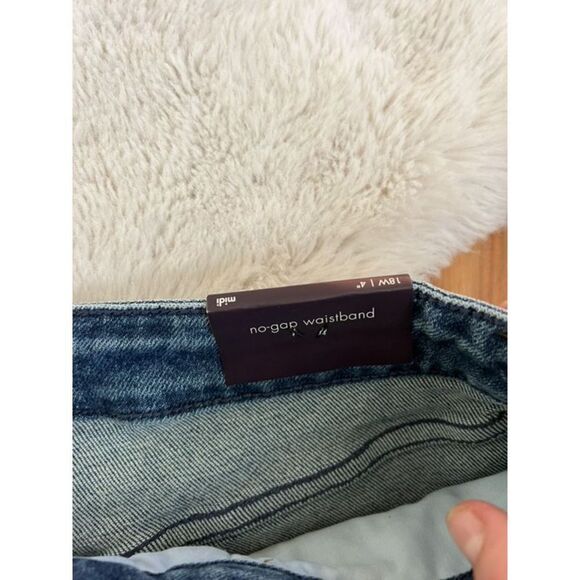 NWT Ava & Viv button Front jean shorts mid-rise Midi - Picture 4 of 7